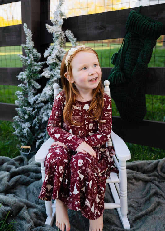 Vintage Christmas Twirl Dress